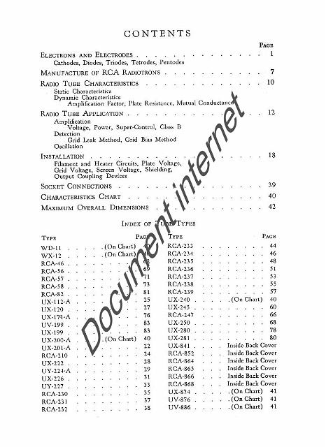 RCA_R10_1933_3.jpg - Sommaire catalogue tubes RCA R-10 de 1933           http://www.tubedata.info/      (Franck Philipse)