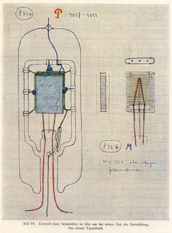 131.png - Shéma de tube d'émission extrait d'un cahier de laboratoire